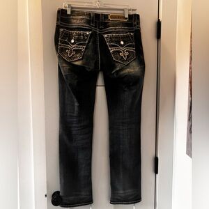 Rock Revival Women’s Linnett Easy Straight size 27 Decorative Pocket Jeans